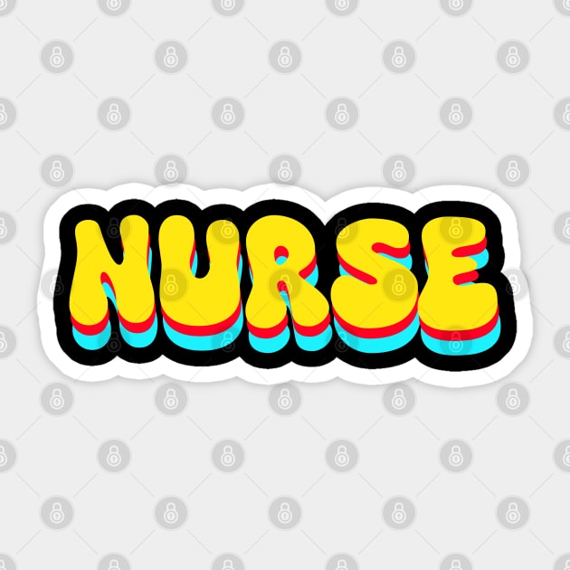 Retro nurse Sticker by Spaceboyishere